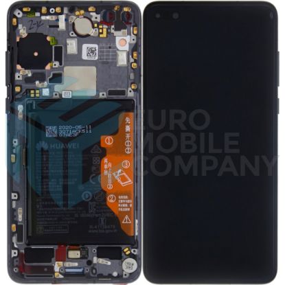 Bild von Huawei P40 (ANA-NX9) OEM Service Part Screen Incl. Battery (02353MFA) - Black