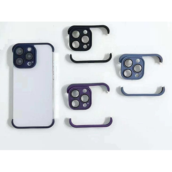 Bild von Furlo TPU Camera Lens &amp; Corner Pad Protector Frame For iPhone 13 Pro - Purple