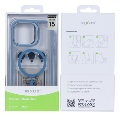 Bild von Rixus Classic 03 Case With MagSafe For iPhone 15 - Light Blue