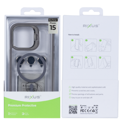 Bild von Rixus Classic 03 Case With MagSafe For iPhone 15 - Titanium Grey