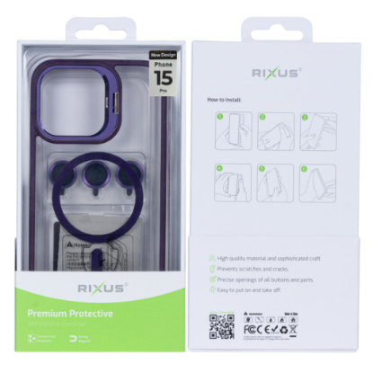 Bild von Rixus Classic 03 Case With MagSafe For iPhone 15 Pro - Deep Purple