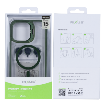 Bild von Rixus Classic 03 Case With MagSafe For iPhone 15 Plus - Dark Green