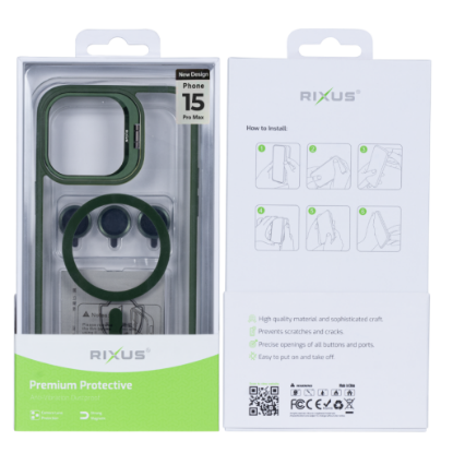 Bild von Rixus Classic 03 Case With MagSafe For iPhone 15 Pro Max - Dark Green