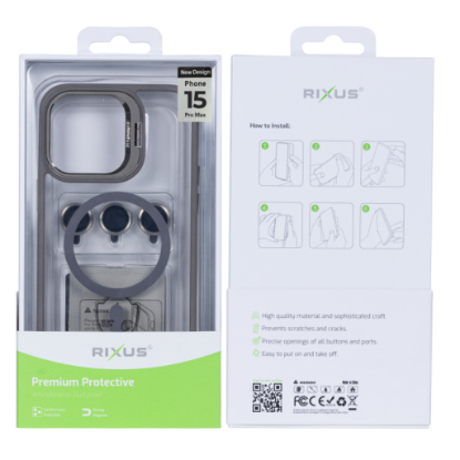 Bild von Rixus Classic 03 Case With MagSafe For iPhone 15 Pro Max - Titanium Grey