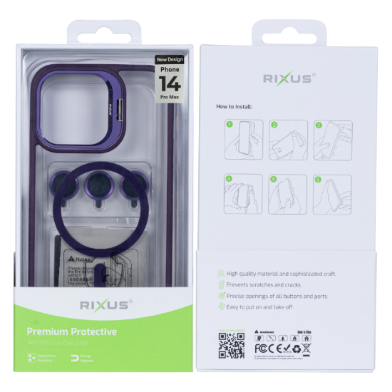 Bild von Rixus Classic 03 Case With MagSafe For iPhone 14 Pro Max - Deep Purple