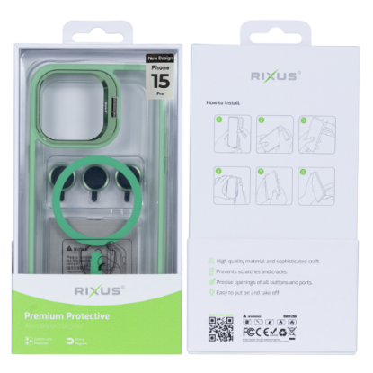 Bild von Rixus Classic 03 Case With MagSafe For iPhone 15 Pro - Light Green