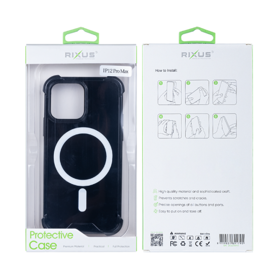 Bild von Rixus For iPhone 12 Pro Max Anti-Burst Case With Magsafe - Black