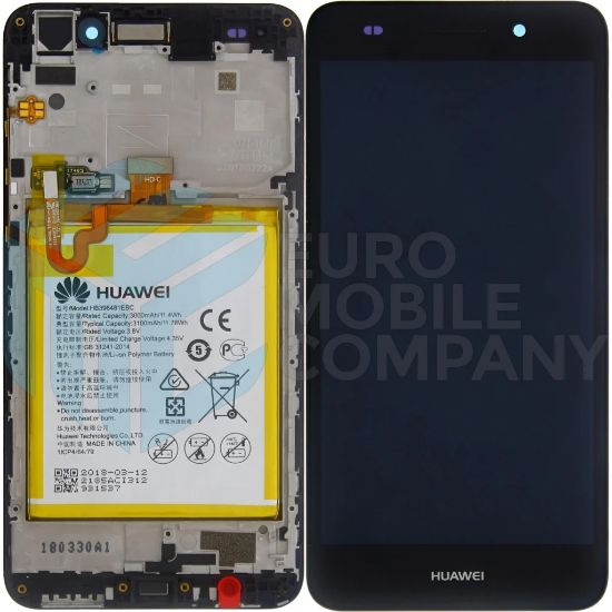 Bild von Huawei Ascend Y6 II (Y6-2) OEM Display Service Part Screen Incl. (97070PBY, 97070PMS) (02350VUG) - Black