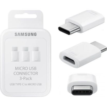 Bild von Samsung Type-C to Micro-USB Connector EE-GN930KWEGWW (3pcs) - White