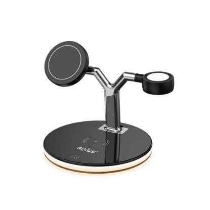 Bild von Rixus RXWC40 3-1 Wireless Charging Dock For iPhone 12, 13, 14, 15 Gen