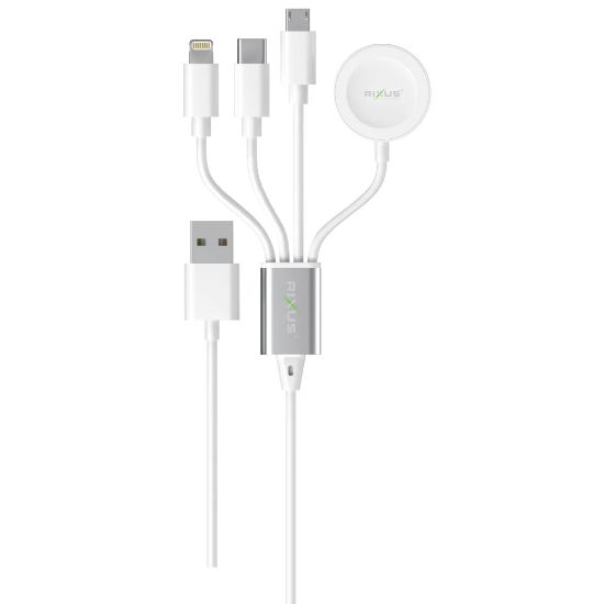 Bild von Rixus RXU843 4-1 Charging Cable 120CM White
