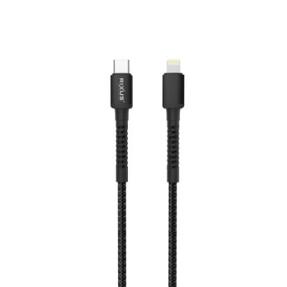 Bild von Rixus RXU71CA Nylon Braided USB-C To Lightning Cable 120CM Black