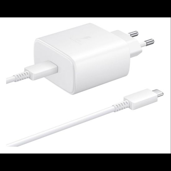 Bild von Samsung Super fast travel charger 45W + Type C To C Cable (GP-PTU020SOFWQ + GP-TOU021RFCWW) Bulk - White