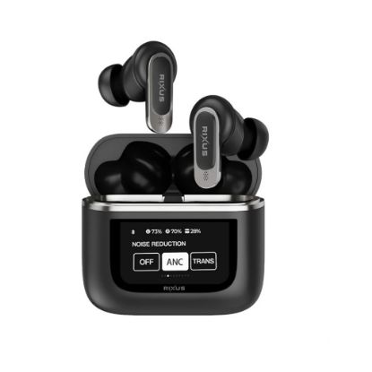 Bild von Rixus RXBH23 Wireless Travel Pro Earphone With Touch Screen Display Black