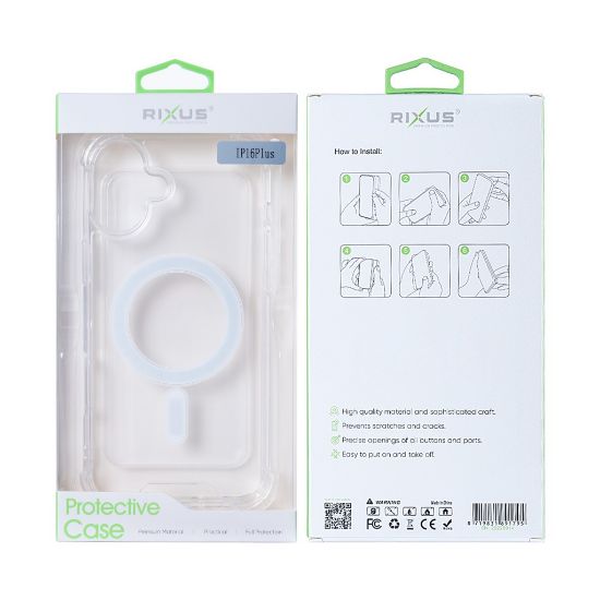 Bild von Rixus Anti-Burst Case With MagSafe  For iPhone 16 Plus Transparent