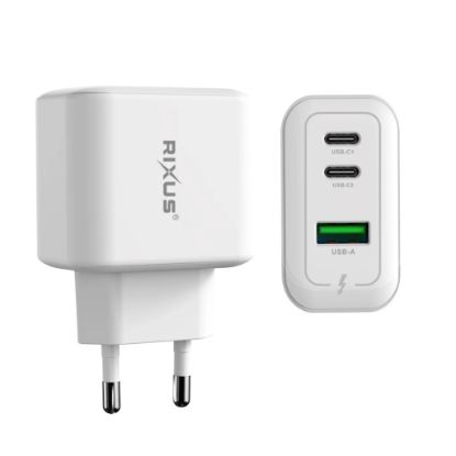 Bild von Rixus RXHC67 67W GaN Multi Port Power Adapter White