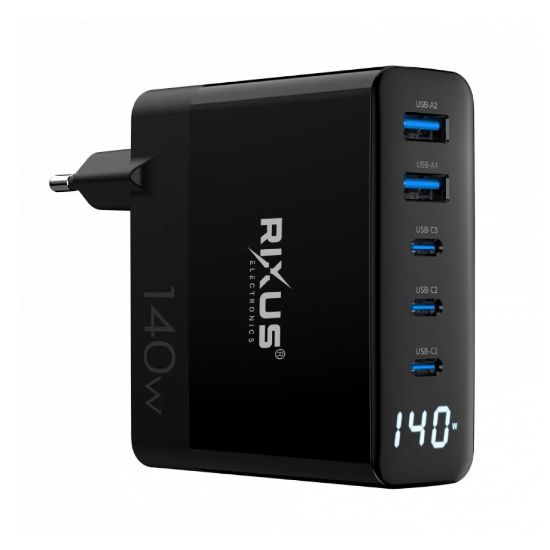 Bild von Rixus PD 140W GaN Tech Charger Black RX110