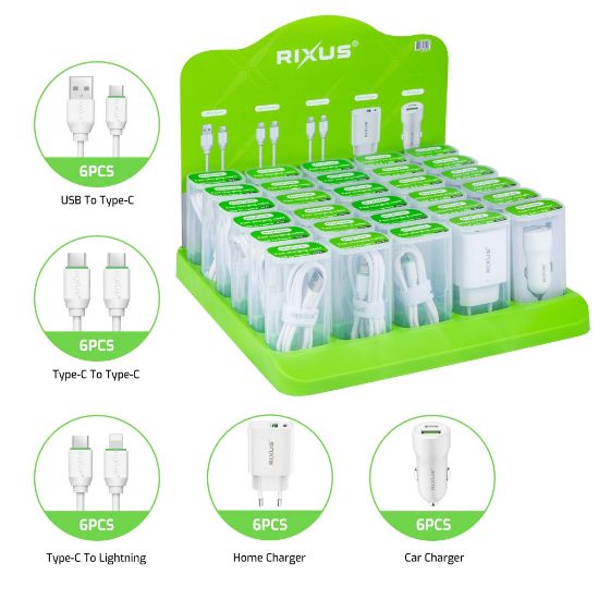 Bild von Rixus RXDS01 Counter Display Stand With Cables and Chargers