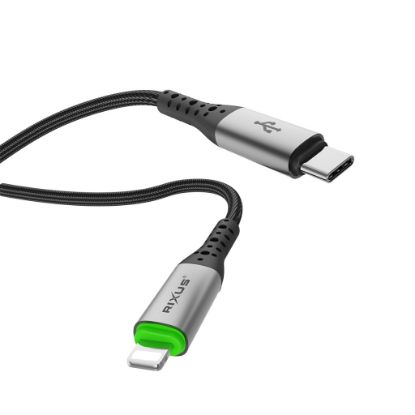 Bild von Rixus RXUC22L Auto Disconnect USB-C To Lightning Cable Black