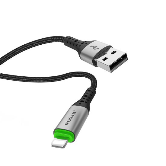 Bild von Rixus RXUC22AL Auto Disconnect USB-A To Lightning Cable Black