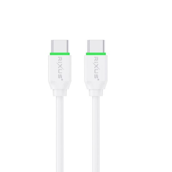 Bild von Rixus RXUC18C Fast Charging USB-C To USB-C Cable White