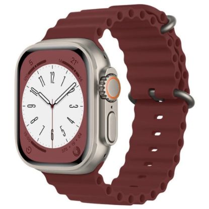 Bild von Ocean Breathable Soft Silicone Strap For Apple Watch Series 42/44/45/49mm (Size M/L) - Wine Red