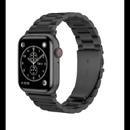 Bild von Stainless Steel Metal Strap For Apple Watch Series 42/44/45/49mm (Size M/L) - Black