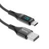 Bild von Rixus RXUC28AC Braided USB To USB-C Cable With LED Display 100CM Black