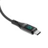 Bild von Rixus RXUC28AC Braided USB To USB-C Cable With LED Display 100CM Black