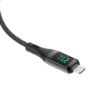 Bild von Rixus RXUC28AL Braided USB To Lightning Cable With LED Display 100CM Black