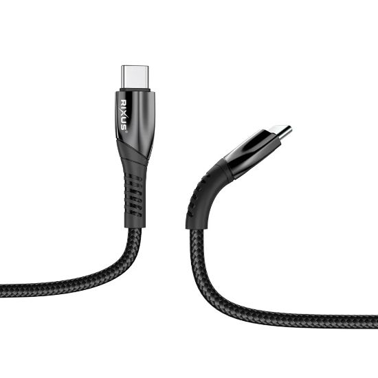 Bild von Rixus RXUC30C Alloy USB-C Data Cable 100CM Black