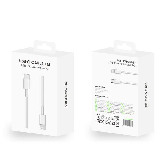 Bild von For iPhone Fast Charging Cable US6001M USB-C To Lightning 100CM White