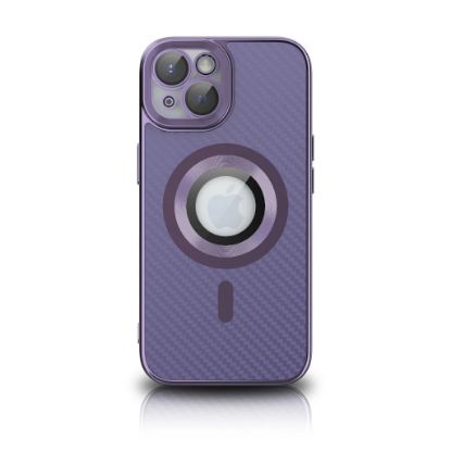 Bild von NY Carbon Glossy TPU Case For iPhone 15 Plus - Dark Purple