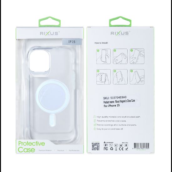 Bild von Rixus Magnetic Clear Case For iPhone 15