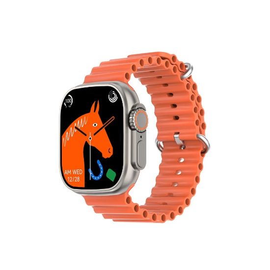 Bild von DTNO 1 DT8 Ultra Plus Smart Watch With Orange Strap Silver