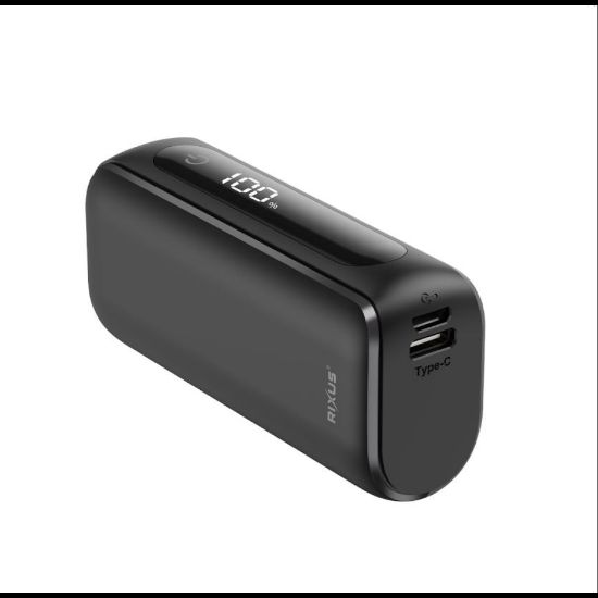 Bild von Rixus Compact Powerbank Digital Display 5.000mAh RXPB23 - Black