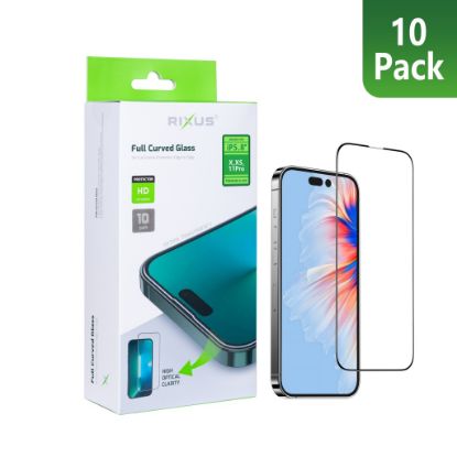 Bild von Rixus Tempered Glass Curved Edge For iPhone X, XS, 11 Pro (10-Pack)
