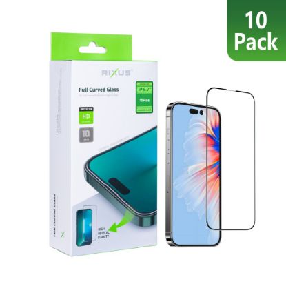 Bild von Rixus Tempered Glass Curved Edge For iPhone 15 Plus Tempered Glass Curved Edge (10-Pack)