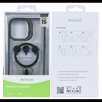 Bild von Rixus Classic 03 Case With MagSafe For iPhone 15 - Dark Green