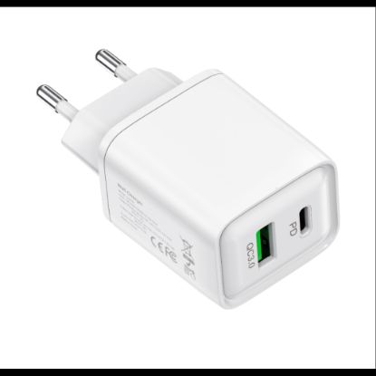 Bild von Travel Adapter CH033 Dual Port USB-A And USB-C 33W White