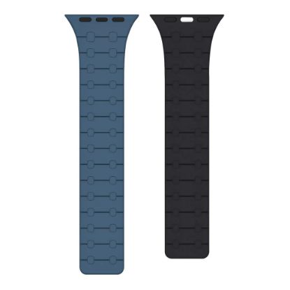 Bild von Rixus Silicone Band With Magnetic For Apple Watch 42mm, 44mm, 45mm, 49mm Blue + Midnight