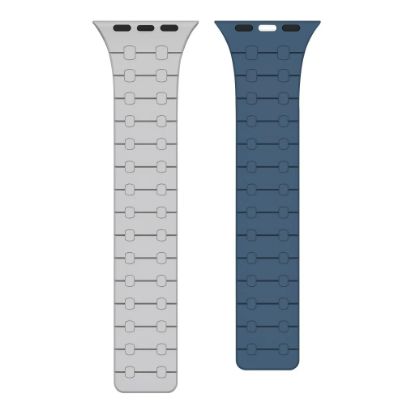 Bild von Rixus Silicone Band With Magnetic For Apple Watch 38mm, 40mm, 41mm Cloud Grey + Blue