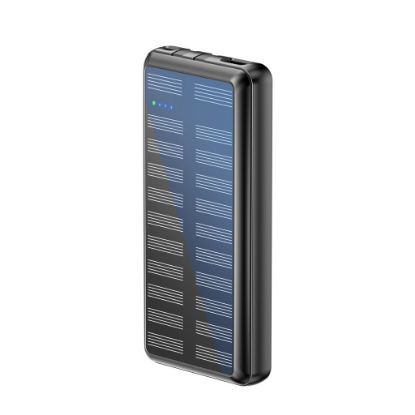 Bild von Rixus RXPB47 Solar Powerbank 20.000 mAh With Built-in Cables Black