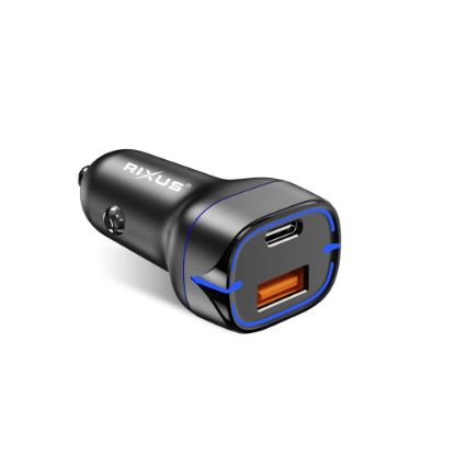 Bild von Rixus USB-C PD+QC3.0 Car Charger 18W RXCC13 - Black