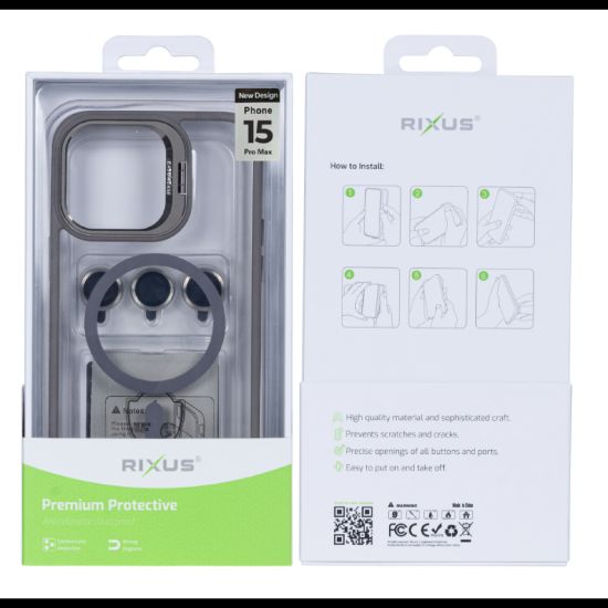 Bild von Rixus Classic 03 Case With MagSafe For iPhone 15 Pro Max Titanium Grey