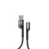 Bild von Rixus RXUC17AL Retractable Spring Cable USB-A To Lightning 100CM Black