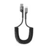 Bild von Rixus RXUC17AC Retractable Spring Cable USB-A to Type-C 100CM Black