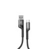 Bild von Rixus RXUC17AC Retractable Spring Cable USB-A to Type-C 100CM Black