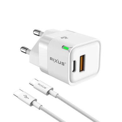 Bild von Rixus RXHC11 25W Wall Charger Kit With USB-C to USB-C Cable 100CM