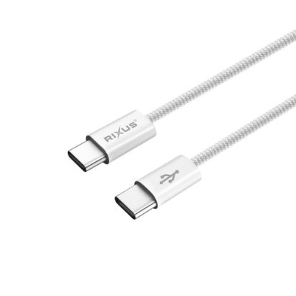 Bild von Rixus RXUC15C USB-C to USB-C Nylon Braided Cable 100CM White